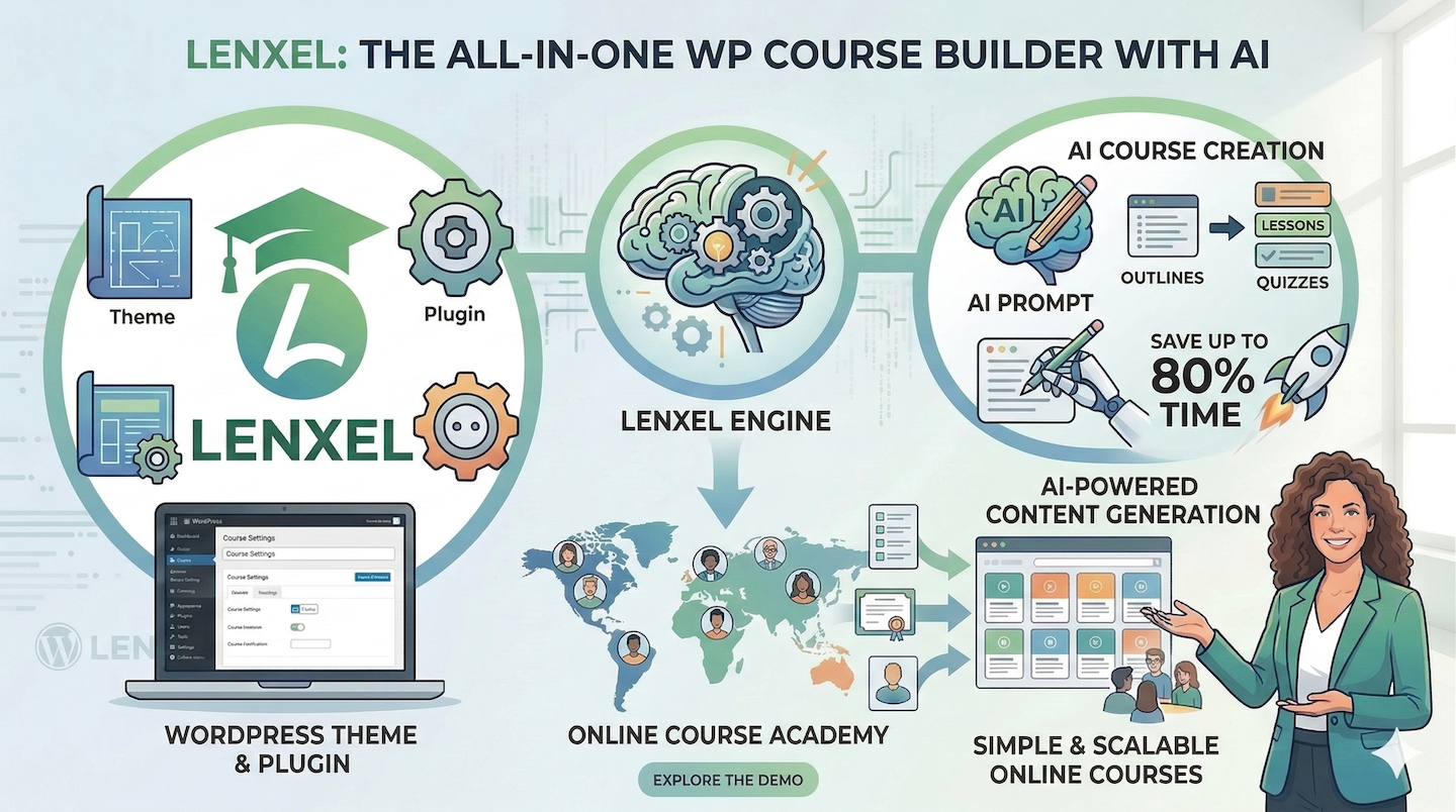 Lenxel LMS: The Ultimate WordPress Plugin and Theme Framework for Building Online Courses